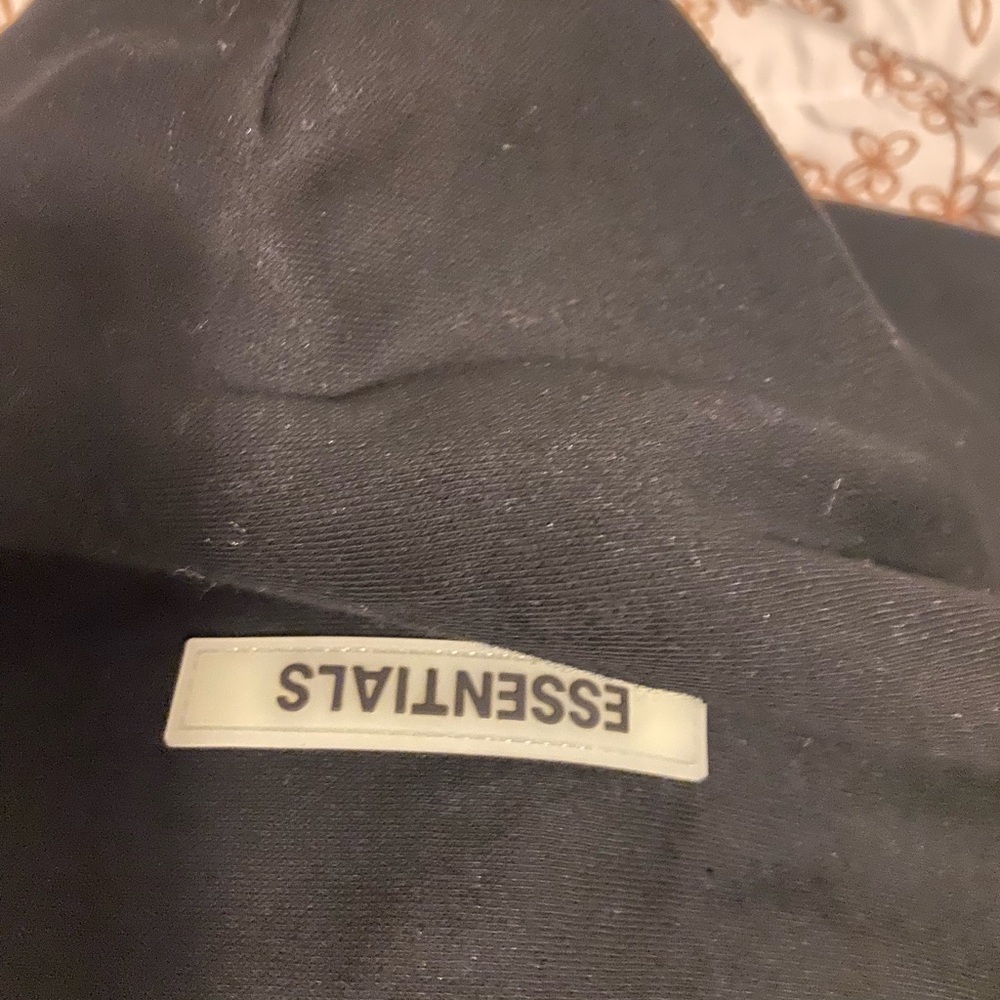Essentials Black Hoodie with Label Detail - Picture 3 of 3